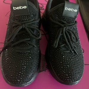 Bebe black sneakers -size 8.